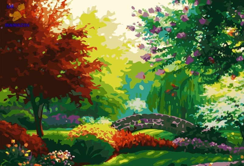 VPS1153 Картина-раскраска по номерам Цветущий сад