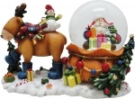 Сувенир снежный шар "Дед Мороз с оленем"