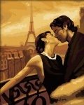Картина по номерам "Поцелуй в париже" (без коробки)
