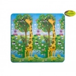 Детский двухсторонний коврик "Большая жирафа и Парк развлечений"