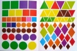 Книга-геометрические наклейки "Найди по цвету" 87 наклеек 3+ (укр)