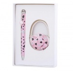 Набор подарочный Langres "Elegance": ручка + крючек для сумки розовый