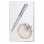 Набор подарочный Langres "Crystal": ручка + крючек для сумки серый