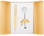 Набор подарочный Langres "Umbrella": ручка шариковая+ брелок желтый