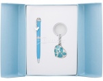 Набор подарочный Langres "Romance": ручка шариковая+ брелок синий