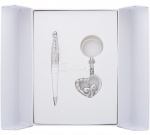 Набор подарочный Langres "Love": ручка шариковая+ брелок белый