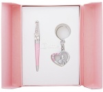 Набор подарочный Langres "Love": ручка шариковая+ брелок розовый
