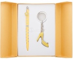 Набор подарочный Langres "Heel": ручка шариковая+ брелок желтый