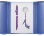 Набор подарочный Langres "Heel": ручка шариковая+ брелок фиолетовый