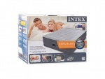 Интекс: Двухспальная надувная кровать велюр, со встроенным насосом