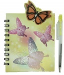 Блокноты на спирали с ручкой "Бабочки, Цветы"