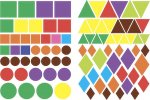 Геометричні наліпки: Знайди за кольором (у)
