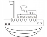 Холст с контуром "Лодка"