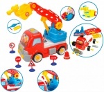 Конструктор игрушечная "Пожарная машина" с дорожными знаками