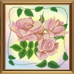 Рисунок из ткани для вышивания бисером "Розовая нежность"