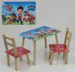 Стол деревянный мини + 2 стула серии "Щенячий патруль"
