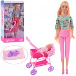 Кукла типа Барби с пупсом и коляской
