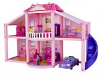 Кукольный дом с куклами, мебелью, машиной