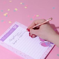 Ручка шариковая YES "Happy pen", розовое золото