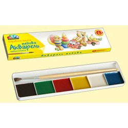 Акварельные краски "Любимые игрушки", 6 цветов