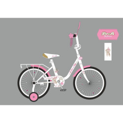 Детский велосипед "Ballerina" бело-розовый