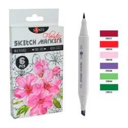 Набор маркеров "SANTI sketch" "Floristics", 6 шт/уп