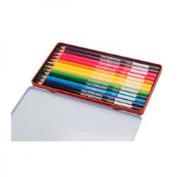 Карандаши цветные CFS CF15177 Premium в металлической коробке 12 цветов