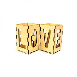 Подставка для ручек деревянная "Kancler" Love