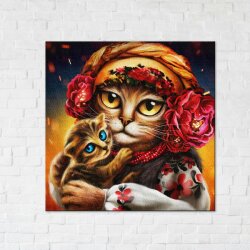 Постер-картина Семья котиков ©Марианна Пащук 30*30см