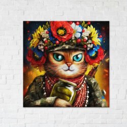 Постер-картина Кошка Защитница ©Марианна Пащук 40*40см