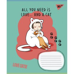 Тетрадь линия Love cats 18 листов