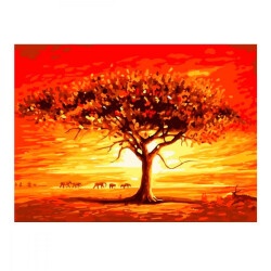 Картина по номерам 40х50 см "Золотое солнце Африки"