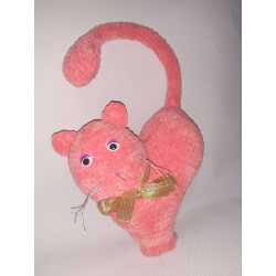 Мягкая игрушка амигуруми котик Валентинка