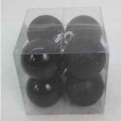 Набор новогодних шаров Novogod'ko, пластик, 4см, 8 шт/уп, черный