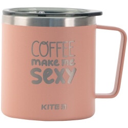 Термокружка Kite, 400 мл, пудра Coffee makes me sexy