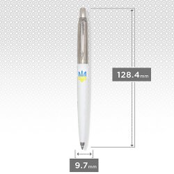 Ручка Parker шариковая Jotter Originals WhiteТризуб сине-желтый 15032_W0017