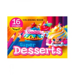 Раскраска 148х210 на скобе 23343 8 листов desserts