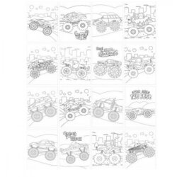 Раскраска А4 на скобе 22155 16 листов monster truck