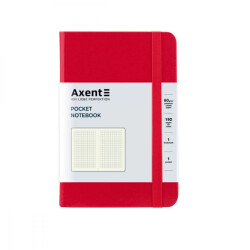 Блокнот А6 96л клетка Axent Partner на резинке красный