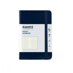 Блокнот А6 96л клетка Axent Partner на резинке синяя