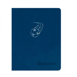 Дневник А5 твердая обложка кожа синий "Мяч"