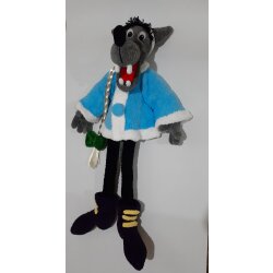 Мягкая игрушка амигуруми Волк с костюмом Снегурочки из м/ф "Ну погоди"