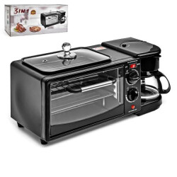 Настольная электрическая печь для кухни с кофеваркой и сковородкой 3в1