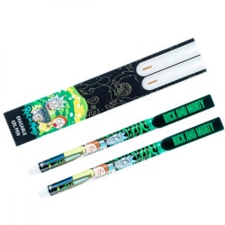 Ручка гелевая пиши-стирай Kite Rick and Morty RM24-069 2шт в пенале синяя