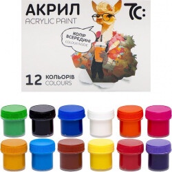 Краска акриловая  12цветов 10мл UA 7C51202