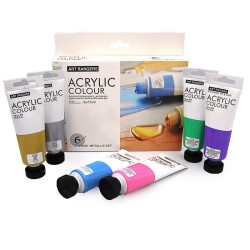 Metallic Акрил "Art ranger" Plastic-tub 6 цветов по 75 мл в тюбиках