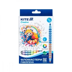 Фломастеры 12штук 24 цвета Kite Creative K-1151 двосторонние
