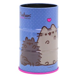 Стакан-подставка бочка Yes "Pusheen" металл, голубой