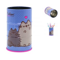 Стакан-подставка бочка Yes "Pusheen" металл, голубой
