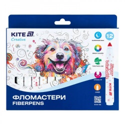 Фломастеры 12 цветов Kite K-1155 Jumbo Superwashable